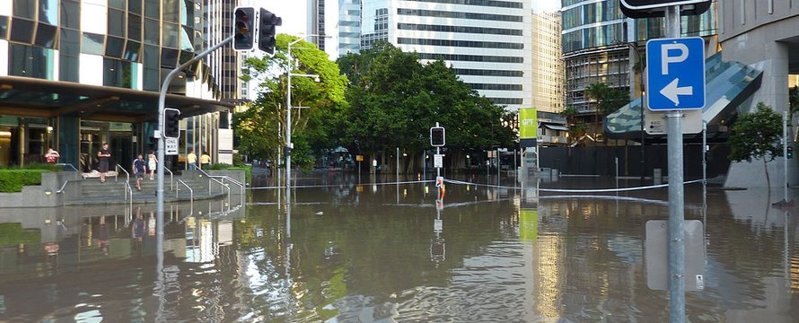 Overstroming stad Australie Brisbane Wateroverlast - Wikimedia Commons, 2020