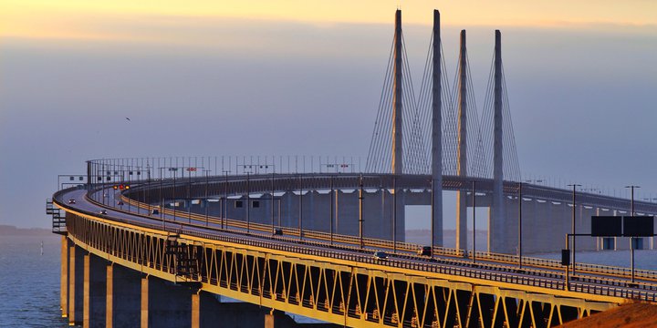 Öresund bridge tussen Malmö en Kopenhagen