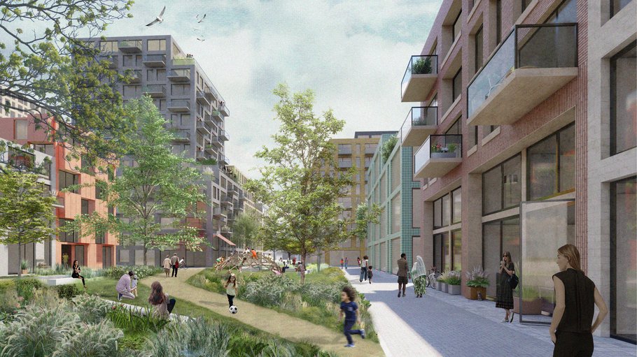 Impressie straatbeeld Merwede Utrecht