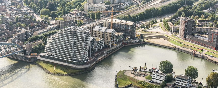 Luchtfoto Nijmegen Waalfront