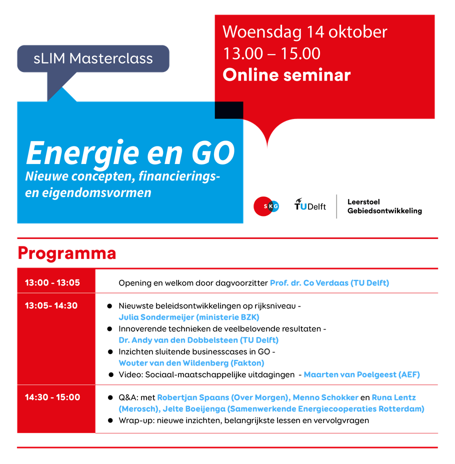 sLIM masterclass Energie & GO programma 2020
