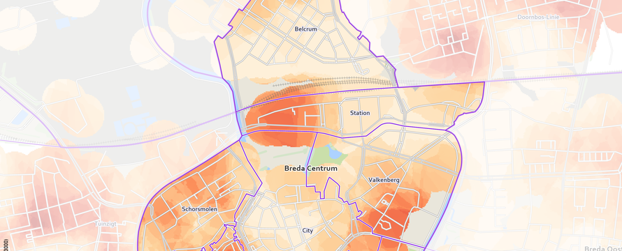 Brede centrum, aandeel sociale huur