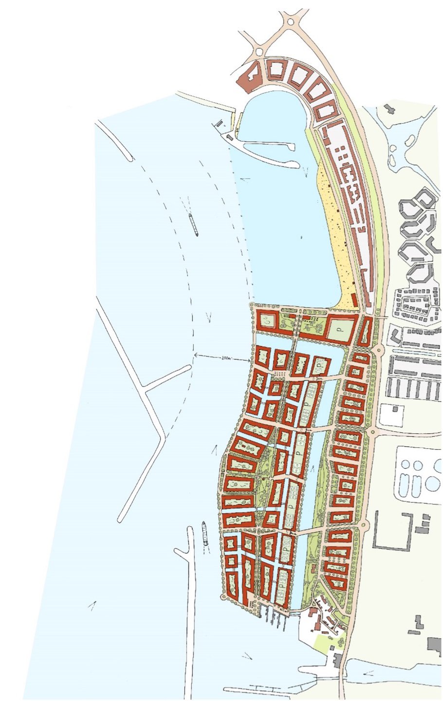 Plattegrond tekening Waterstad