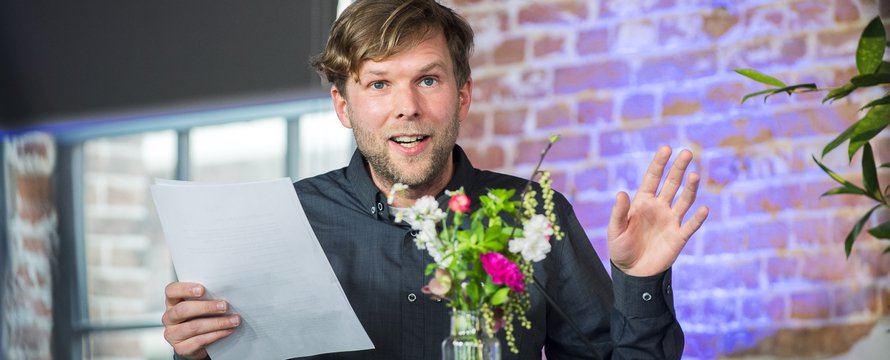 Columnist Inge Janse tijdens SKG Studio 2021