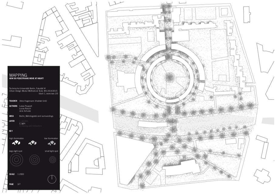 Mapping: How do pedestrians move at night?