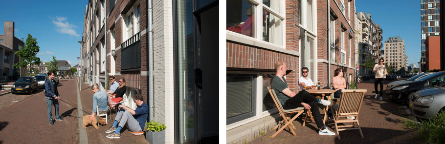 Studentenwoningen - mensen buiten