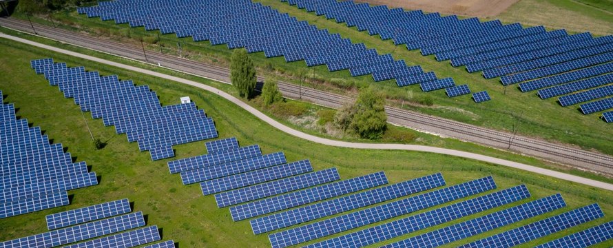 Zonnepanelen luchtfoto