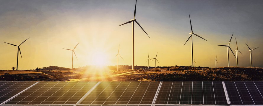 Zonnepanelen en windturbines