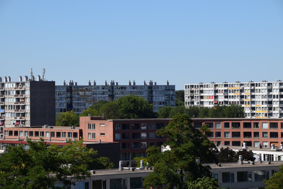 view of an apartment block in Utrecht, Overvecht, the Netherlans, Holland, Nederland