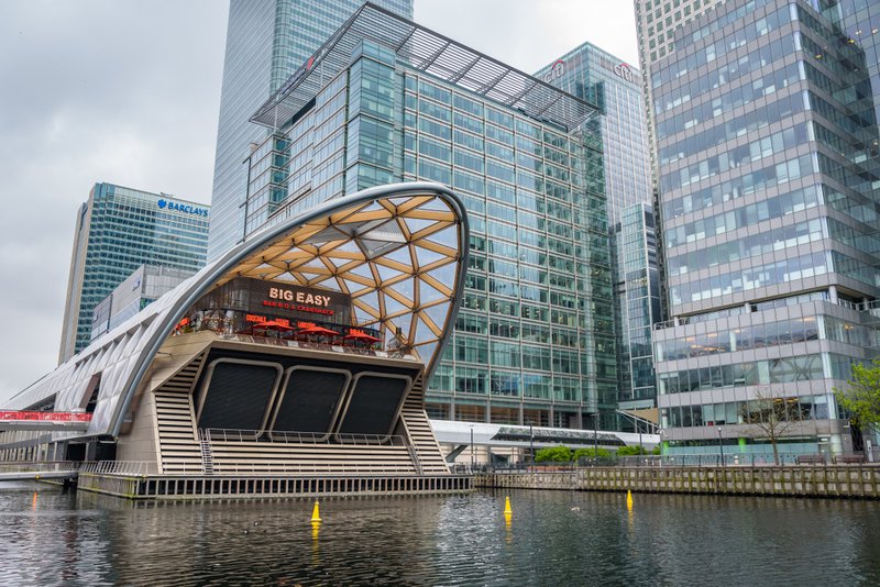 Crossrail en Canary Wharf in Londen