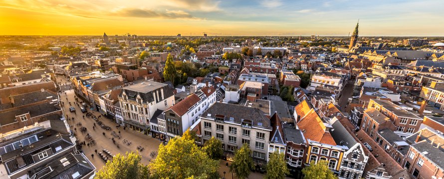 Luchtfoto binnenstad Groningen