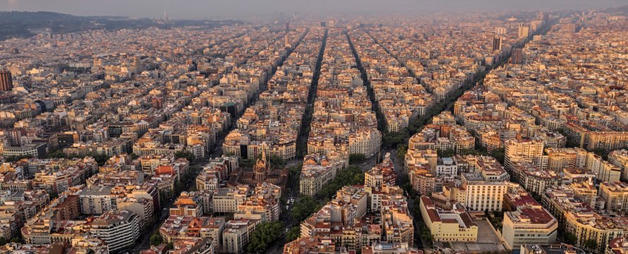 Aerial view of Barcelona