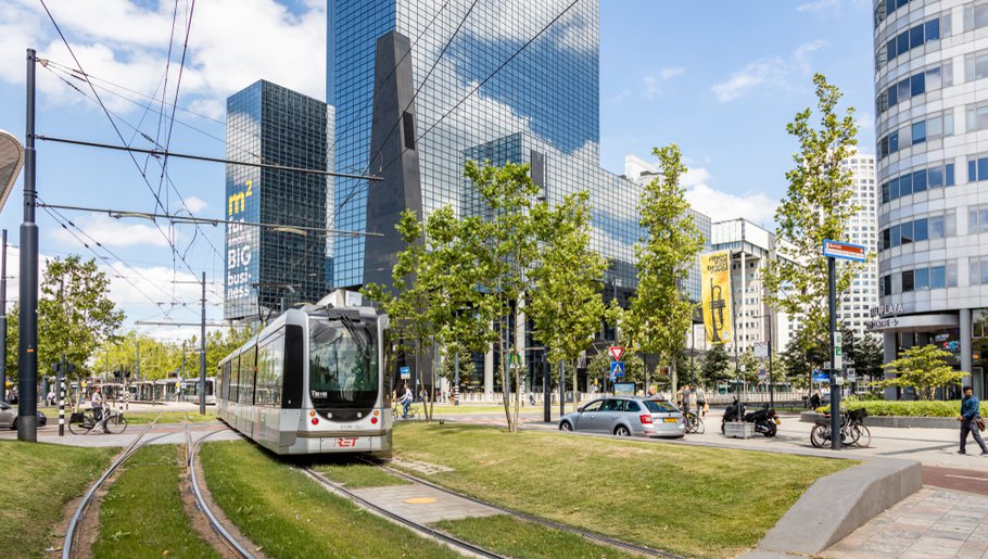Rotterdam Centrum met metro