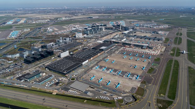 Schiphol Airport vanuit de lucht