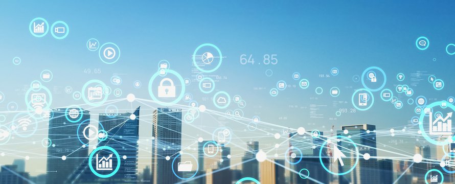 Smart city and communication network concept