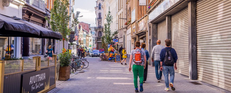 Wandelaars in Antwerpen