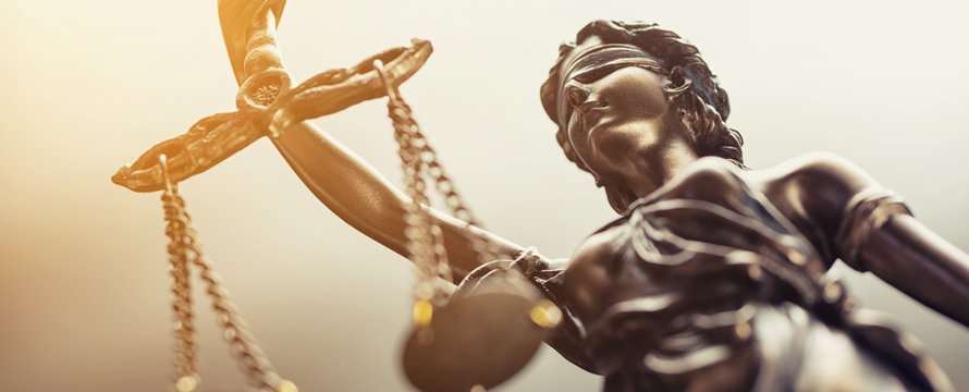 Het standbeeld van Justitie symbool