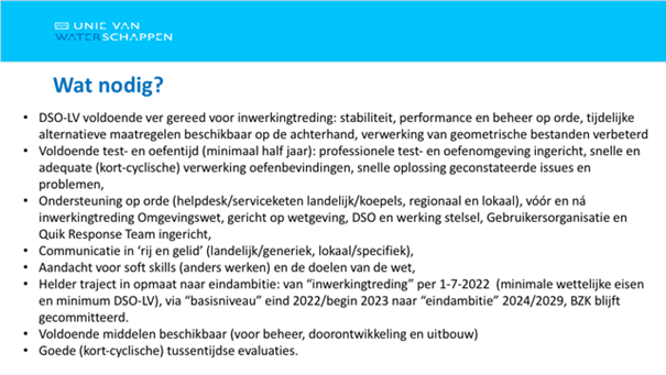 Wat nodig? UvW Omgevingswet